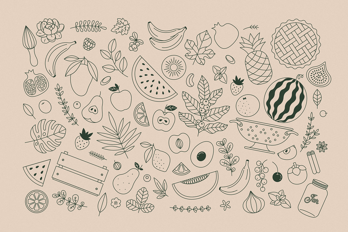 Minimalist fruits collection, a Food Illustration by adehoidar (Photo 2 of 9)