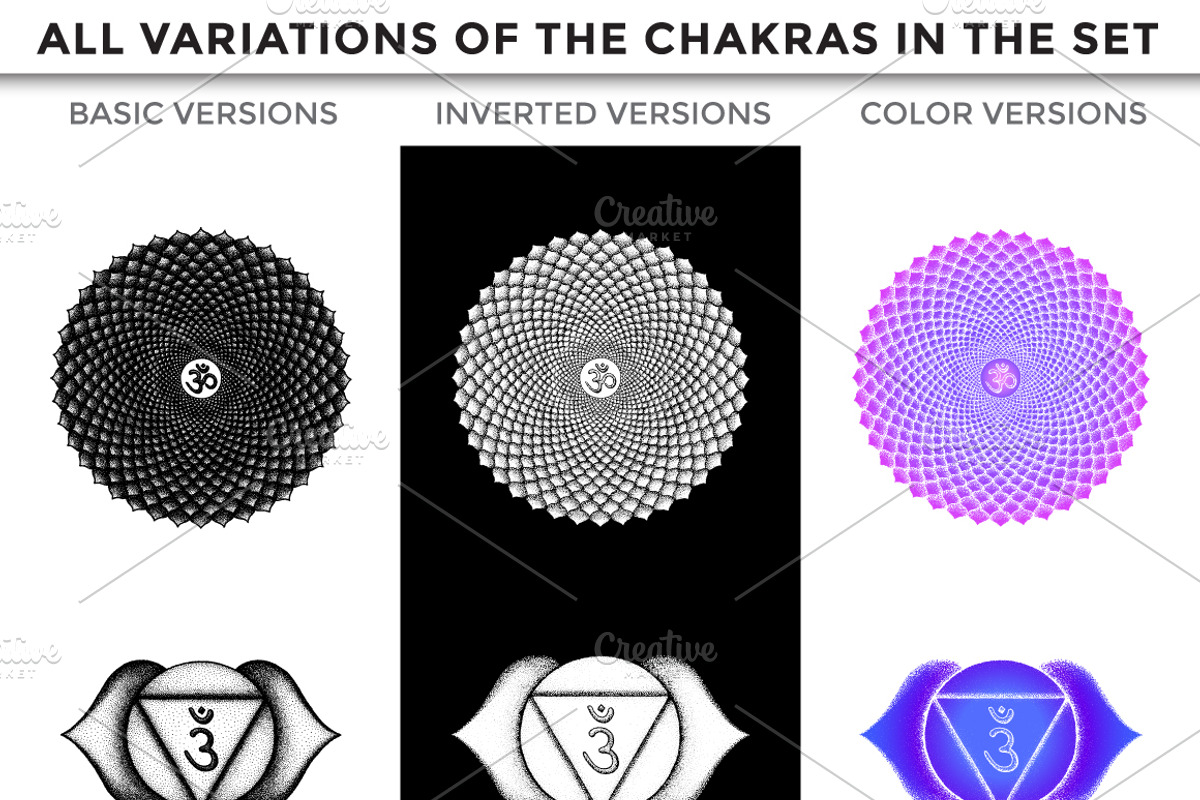 CHAKRAS hand-drawn vector collection, a Graphic by TRIKONA (Photo 3 of 4)