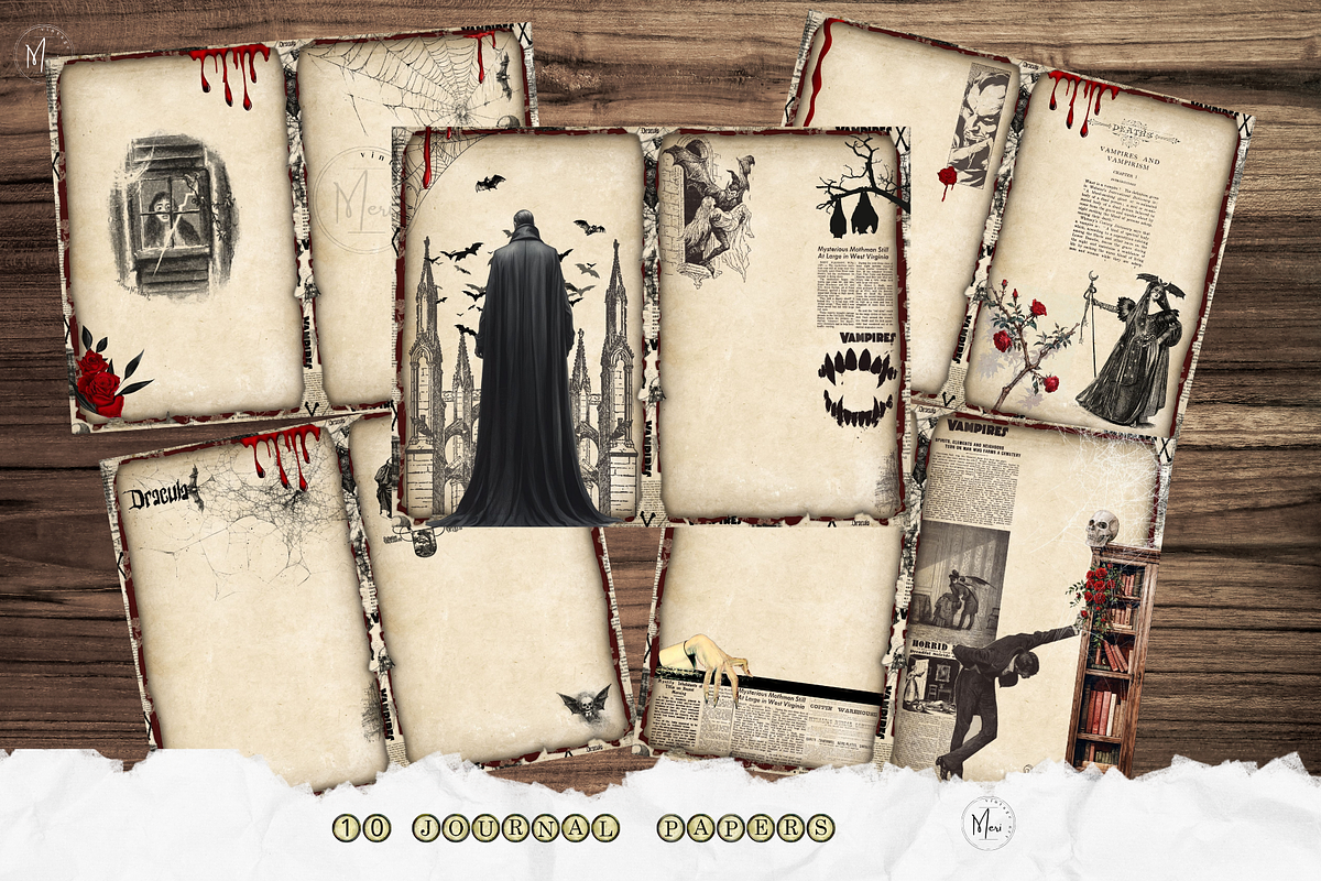 Dracula's Haunted Pages junk journal, a Decorative Illustration by meribela (Photo 2 of 6)