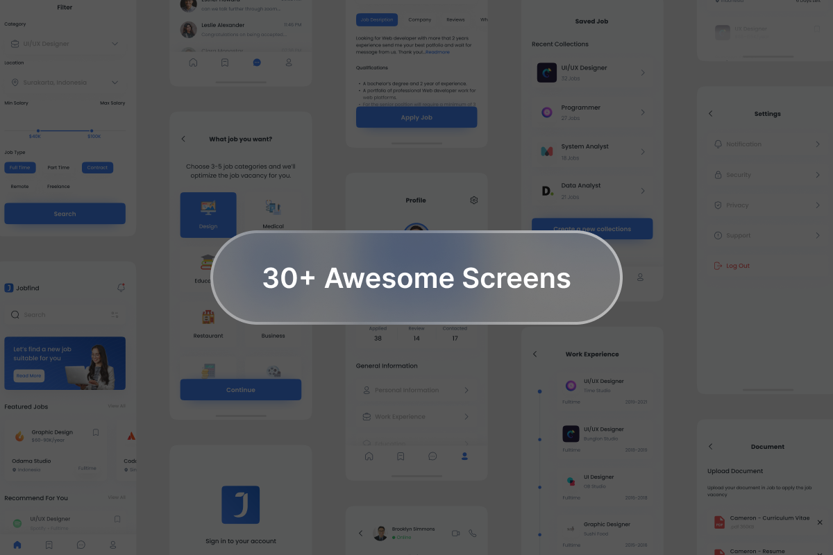 JobFind - Job Seeker UI KIT, a Device Mockup by Odama (Photo 5 of 6)