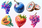 Summer Fruit Watercolor Clipart., a Graphic by CitraGraphics (Thumbnail 2 of 4)