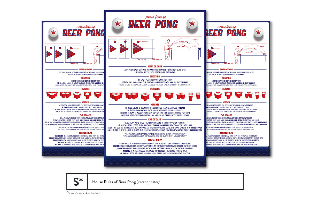 House Rules of Beer Pong Poster, a Flyer Template by Sam Vickars*
