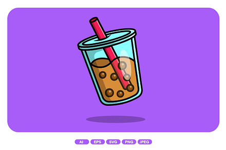 Boba Milk Tea Cartoon, an Object Graphic by Artstorystudio