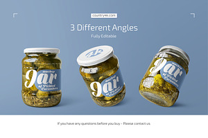 Jar Of Pickled Cucumbers Mockup Set