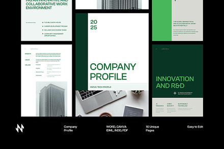 Green Minimal Company Profile, a Brochure Template by Neermana