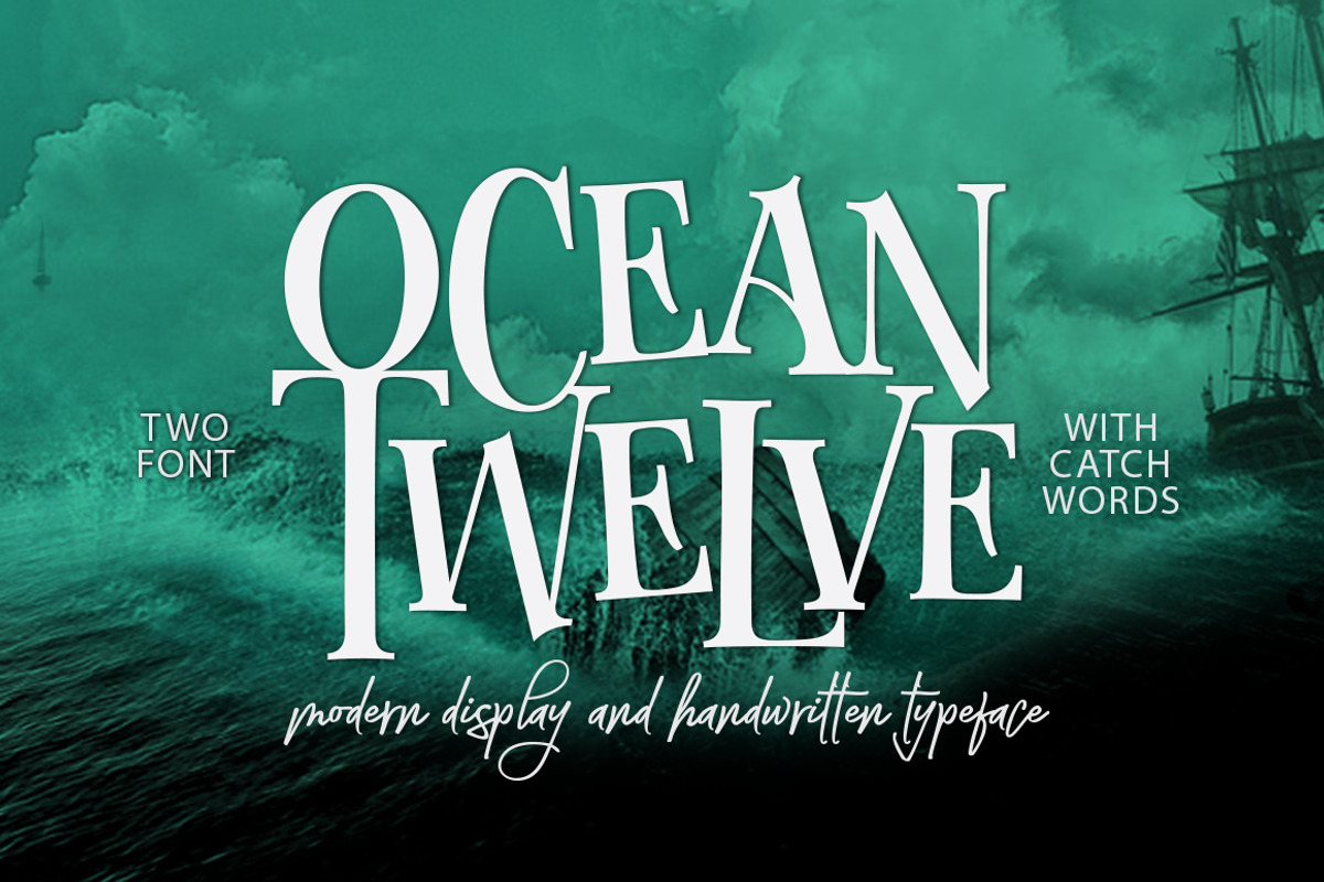 Ocean Twelve Font Duo, a Script Font by joelmaker (Photo 1 of 12)