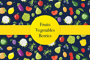 Fruits, vegetables and berries, a Pattern Graphic by merion_merion (Thumbnail 1 of 4)