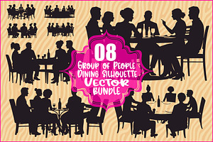 Dinner Table Silhouette Art, an Illustration by hafijul