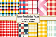 Summer Picnic Gingham Pattern, an Illustration by OK Design (Thumbnail 1 of 4)