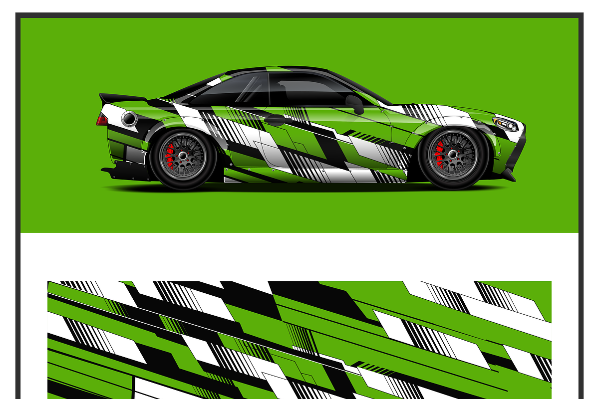 Vivid Racing Car Wrap Design, an Object Illustration by CarWrap design (Photo 2 of 3)