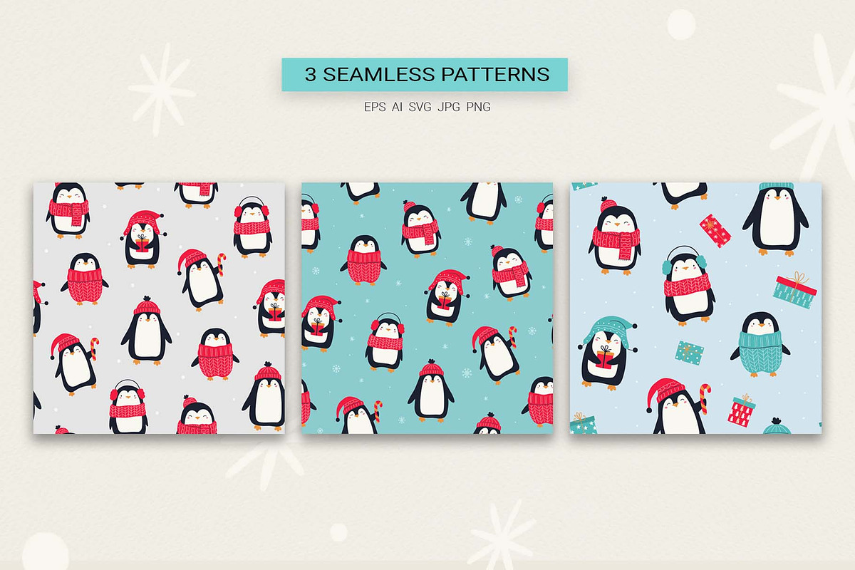 Winter Penguin Clipart Set, an Animal Illustration by Irina Ostapenko (Photo 2 of 8)