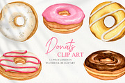 Watercolor donuts collection, a Food Illustration by CrystalinaShop (Thumbnail 2 of 4)