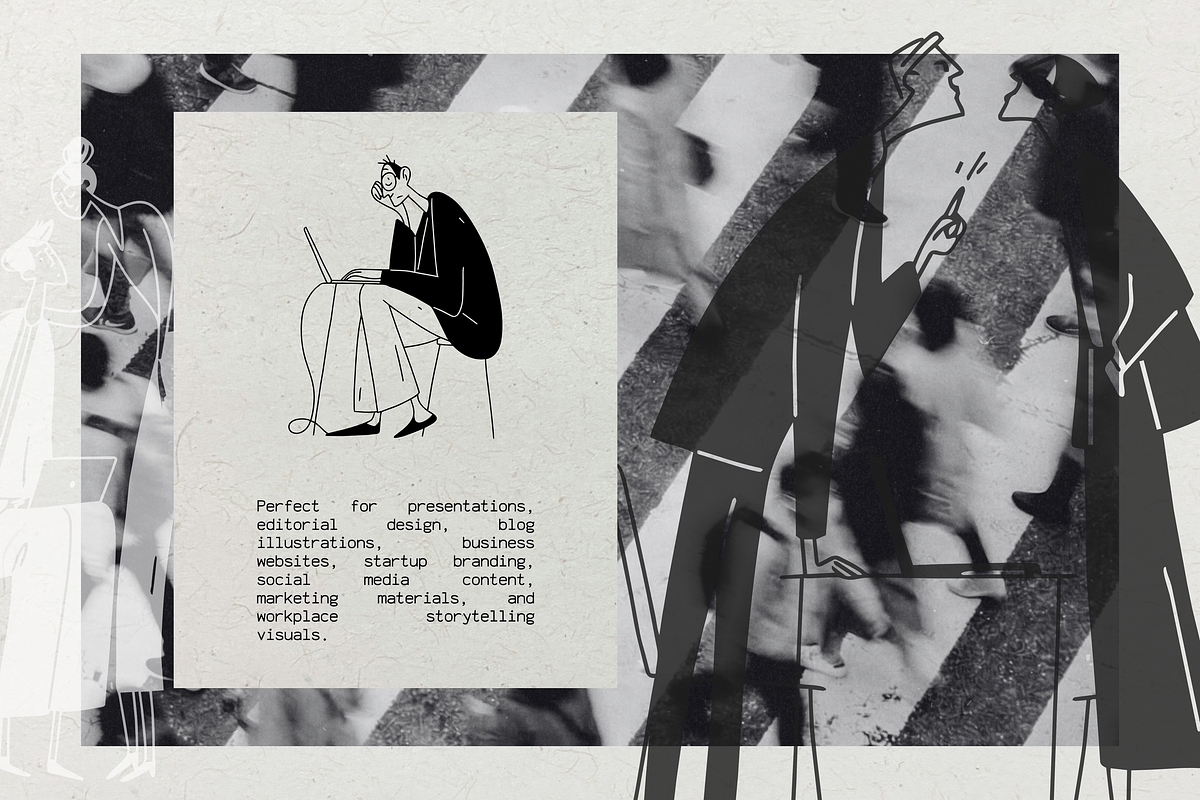 Office Life: 50 Line Art Characters, a Person Illustration by Veyla (Photo 9 of 14)