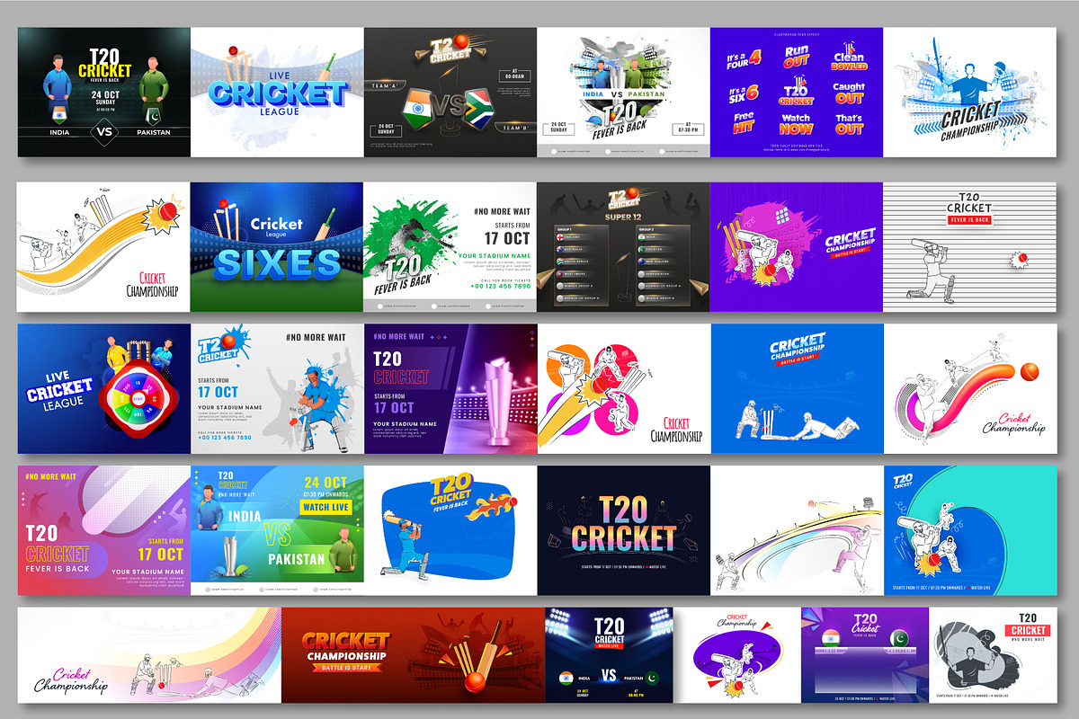 Cricket 2021 Bundle Vol-4, a Sport Illustration by Allies Interactive (Photo 3 of 3)