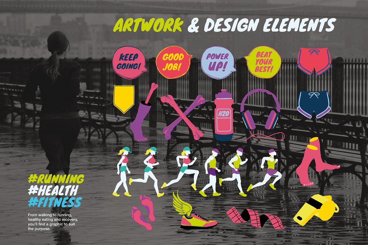 Running Graphics and Logos Pack, a Food Illustration by Wingsart Studio (Photo 3 of 11)