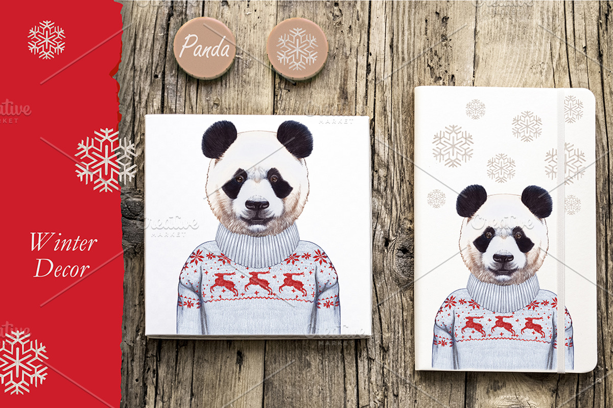 Panda / Winter time, an Animal Illustration by Victoria_Novak (Photo 2 of 3)