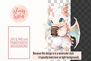 Dragons and Coffee Clip Art, a Food Illustration by Whimsy & Wishes (Thumbnail 5 of 9)