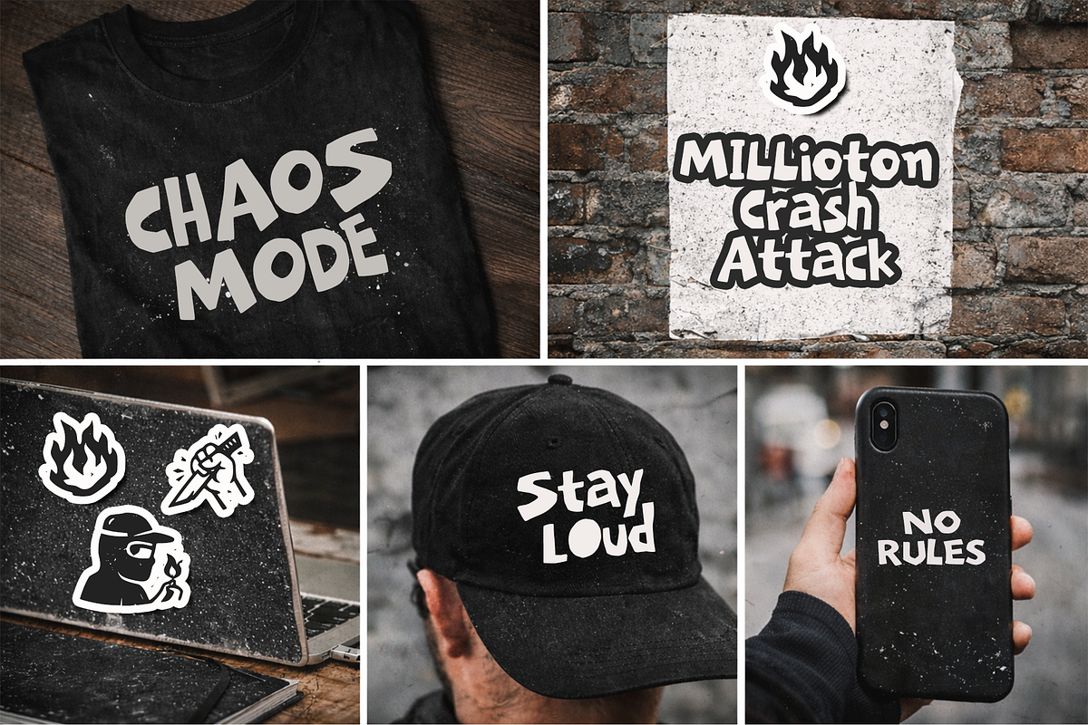 Chaos Block is a bold and playful, a Handwritten Font by cocodesign (Photo 4 of 8)