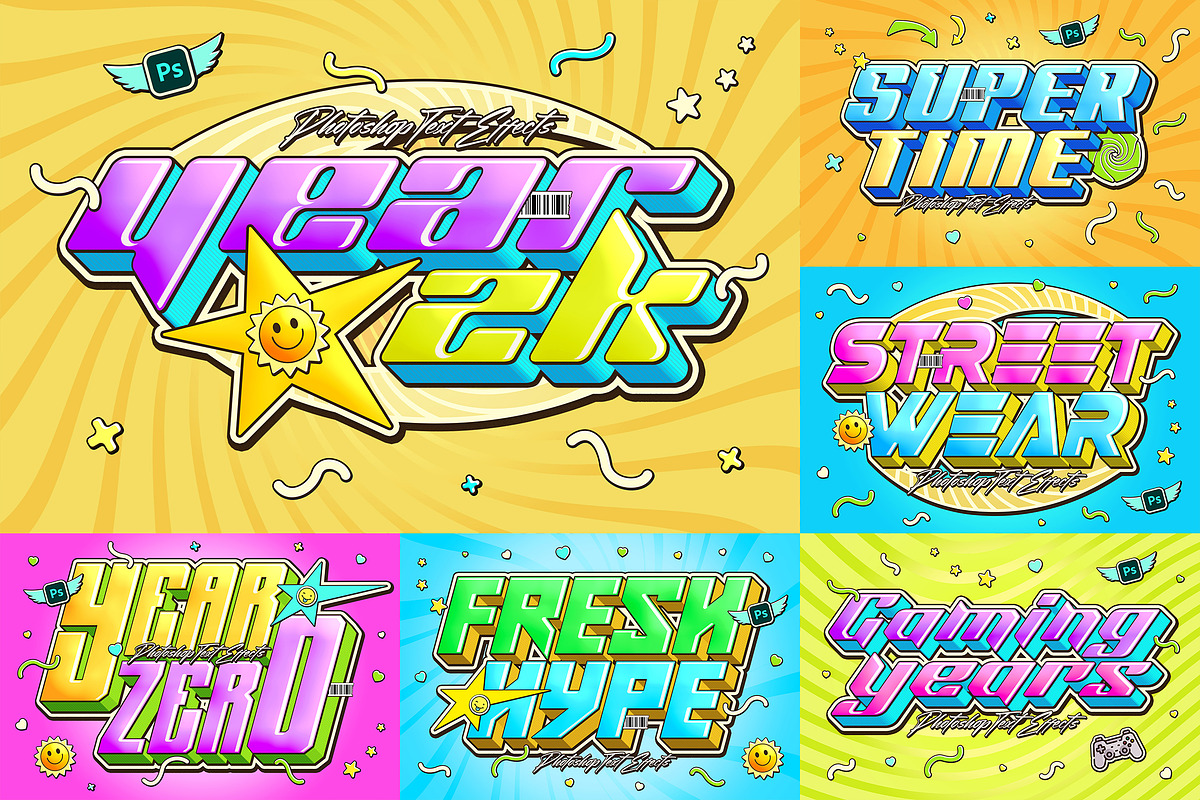 Y2k Text Effects, a Design Template by Andrew Skoch Design