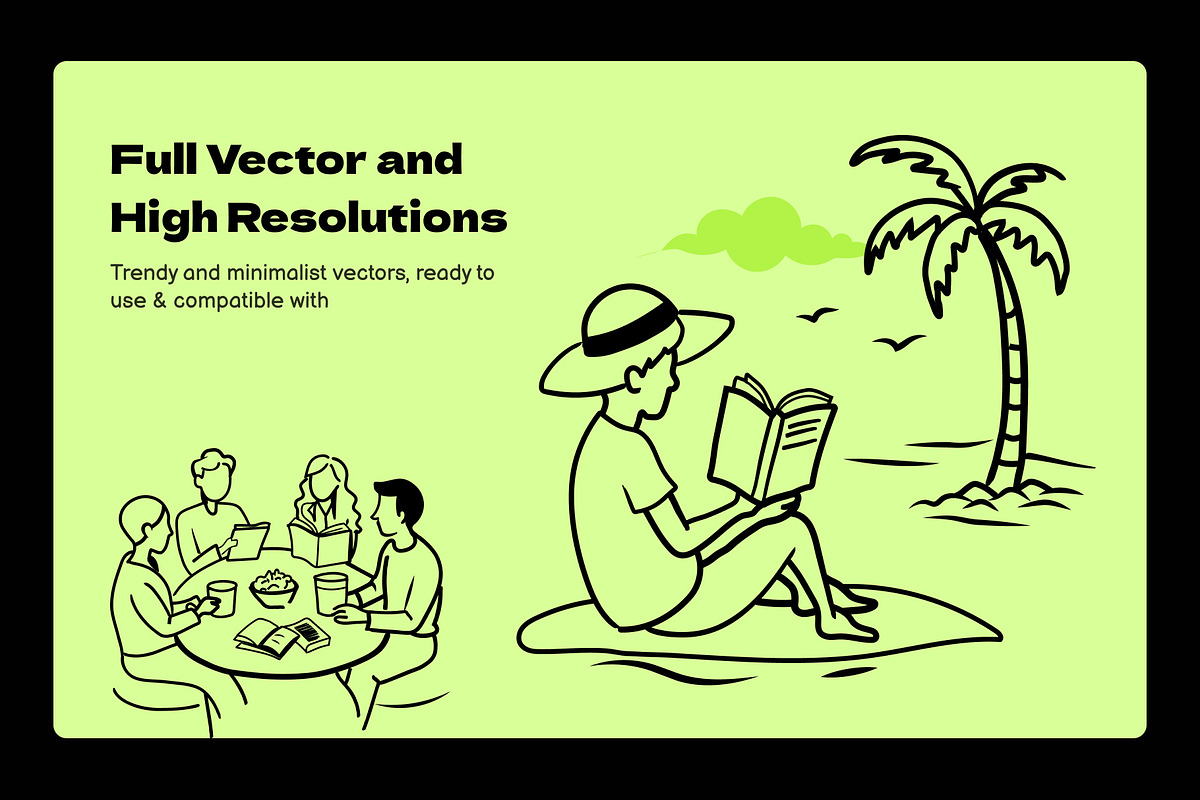 Book Reading Doodle Icons, an Outline Icon by Brickclay (Photo 4 of 9)