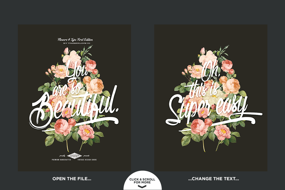 Flowers And Type, a Layer Style Add-On by Timberline Co (Photo 5 of 8)