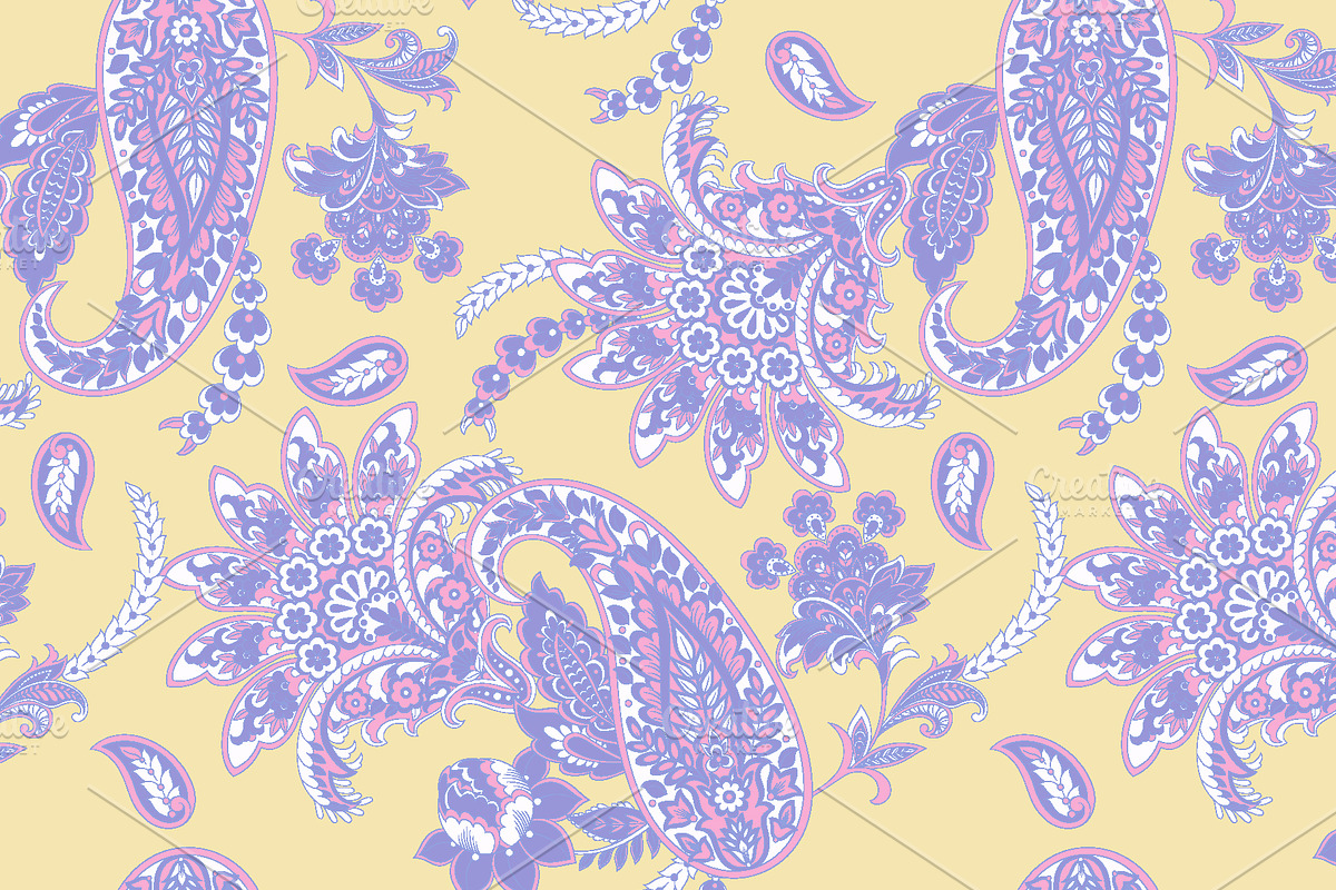 3 Paisley fabric seamless patterns, a Pattern Graphic by antalogiya (Photo 4 of 4)