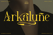 Arkalune - Serif Typeface Font, a Serif Font by Rishsketch (Thumbnail 1 of 15)