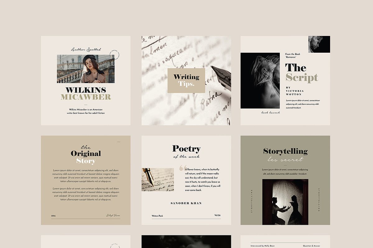 Writers Social Media Pack, a Social Media Template by Vynetta (Photo 7 of 8)