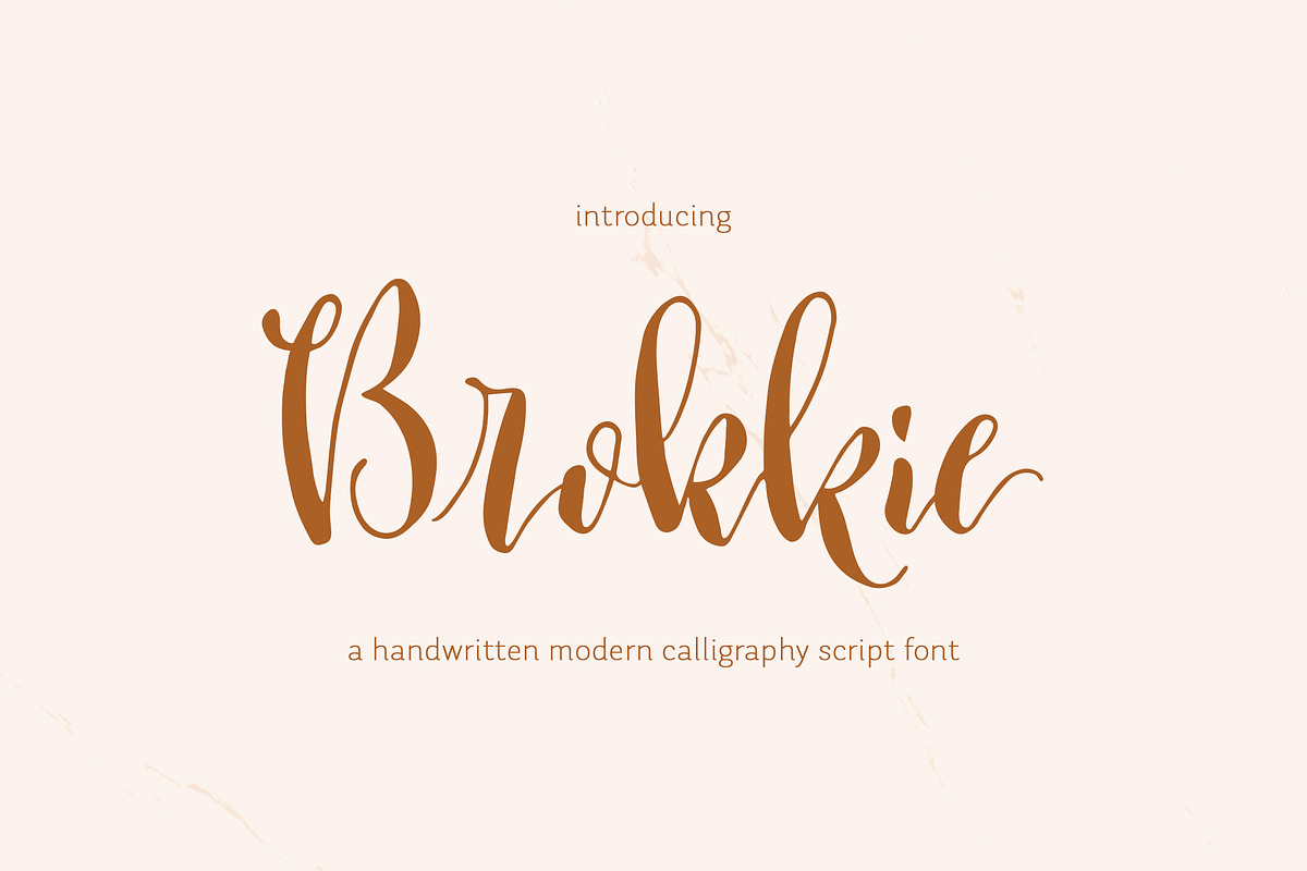 Brokkie | Modern Calligraphy Font, a Script Font by Sumbo Pinheiro (Photo 1 of 12)