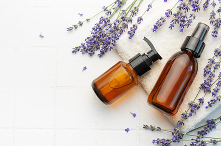 Lavender spa. Lavender  natural essential oil and fresh lavender, a Health & Medical Photo by Olena Rudo