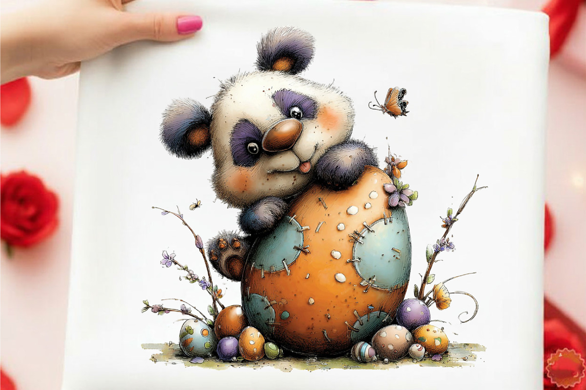 Whimsical Easter Panda Clipart, an Illustration by designcity5 (Photo 3 of 5)