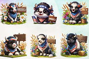 Watercolor Patriotic Cute Bison, an Animal Illustration by Craft Nest (Thumbnail 2 of 3)