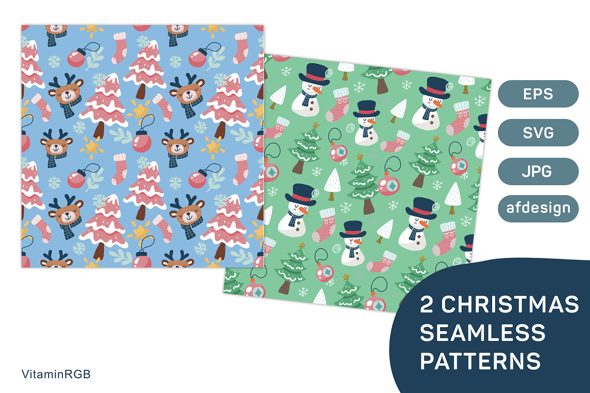 Christmas Seamless Pattern, a Pattern Graphic by VitaminRGB