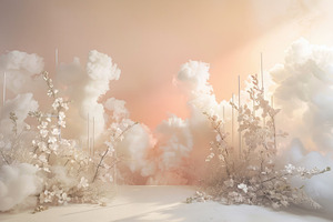 White Florals and Vines background, a Background Photo by Virgo Studio