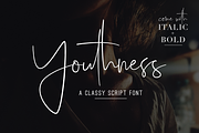 Youthness - A Classy Script, a Script Font by Dharmas Foundry (Thumbnail 1 of 16)