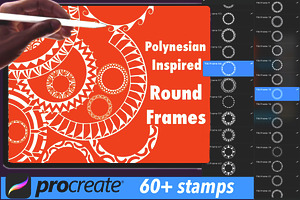 Polynesian Round Frame Stamps 60