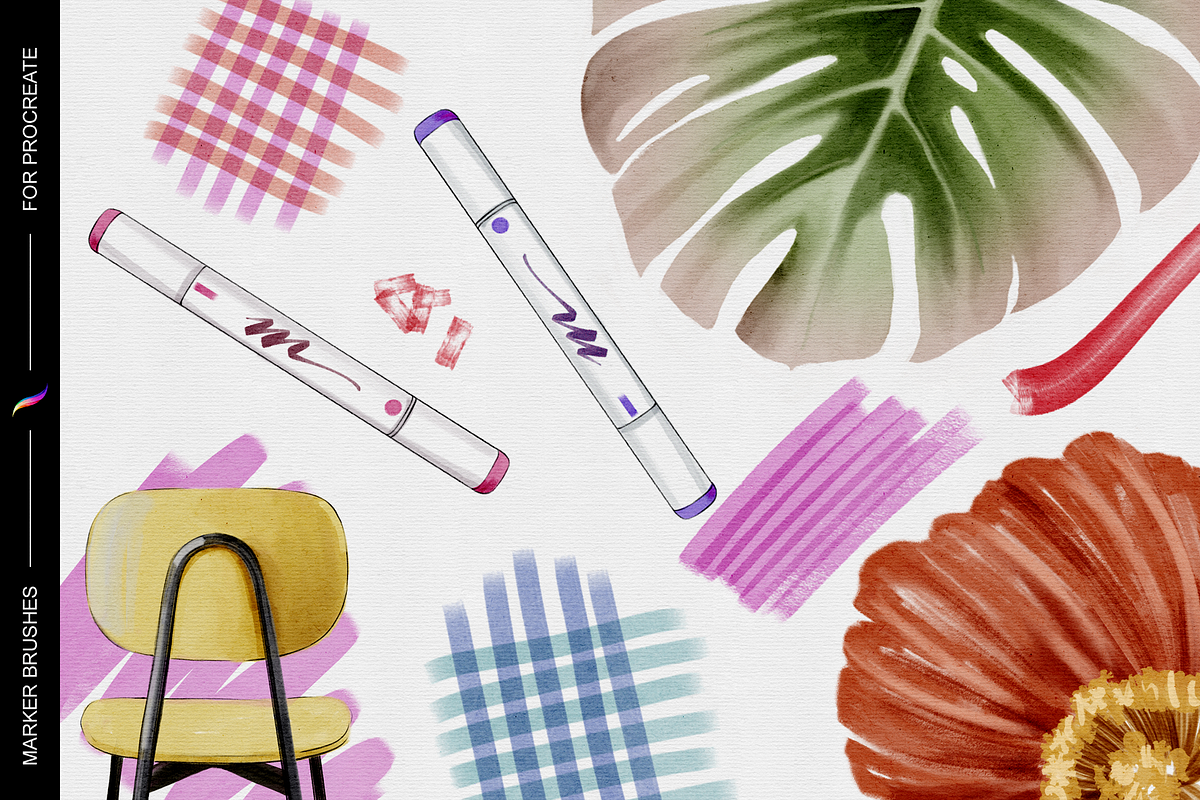 Marker brushes for Procreate, a Brush Add-On by Patternish (Photo 2 of 4)
