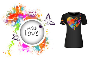 Rainbow Hearts, Abstract Butterflies