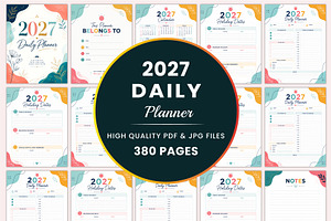 2027 Daily Planner, a Stationery Template by Shumaya