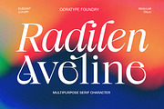 Radilen Aveline, a Serif Font by Dora Typefoundry (Thumbnail 1 of 18)