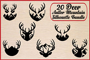 20 Deer Antler Mountain Silhouette, an Animal Illustration by Artivon (Thumbnail 1 of 4)
