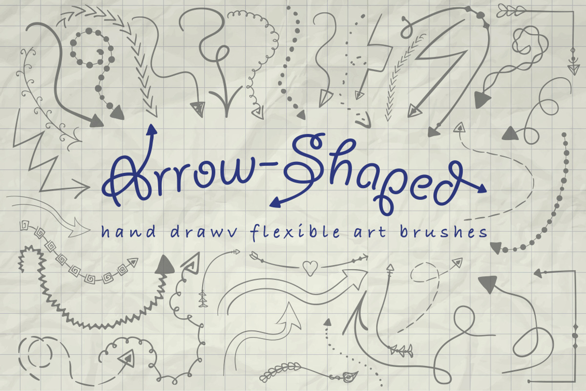 Illustrator Arrow-Shaped Art Brushes, a Brush Add-On by Olya Creative (Photo 1 of 6)