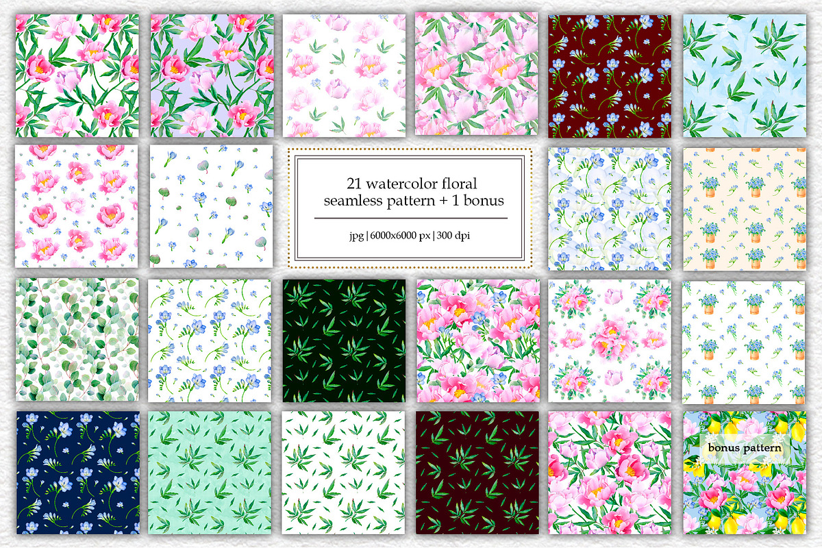 Watercolor Flower Garden Collection, an Illustration by SunnJaneArt (Photo 6 of 14)