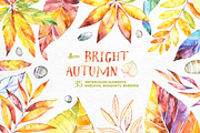 Bright Autumn. Watercolor collection, an Illustration by OctopusArtis (Thumbnail 1 of 6)