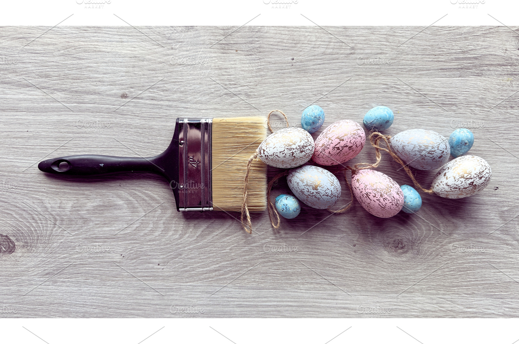 Paintbrush with pastel-colored, a Photo by tilialucida