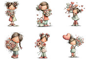 Mother’s Day Clipart Little Girl, a Seasonal Illustration by Designking (Thumbnail 4 of 5)