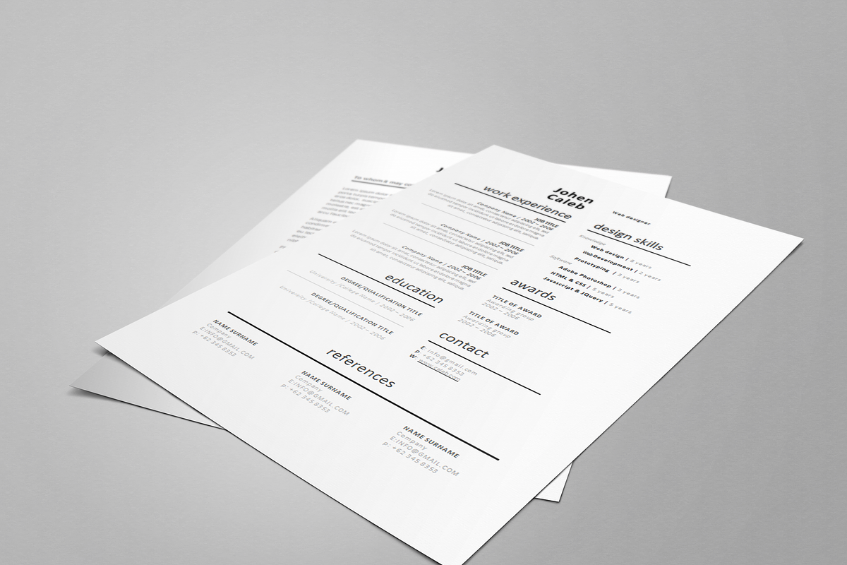 One page Resume CV + cover letter 8, a Resume Template by UX Design Mastery Shop (Photo 4 of 4)