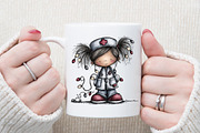 Christmas Nurse Girl Clipart, an Illustration by Sublimation Artist (Thumbnail 5 of 6)