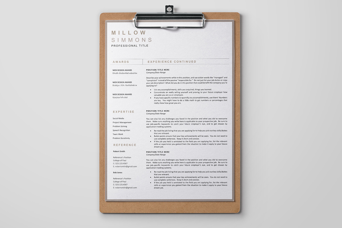 3 Page Resume & Cv Template, a Resume Template by OpulentStu (Photo 3 of 4)