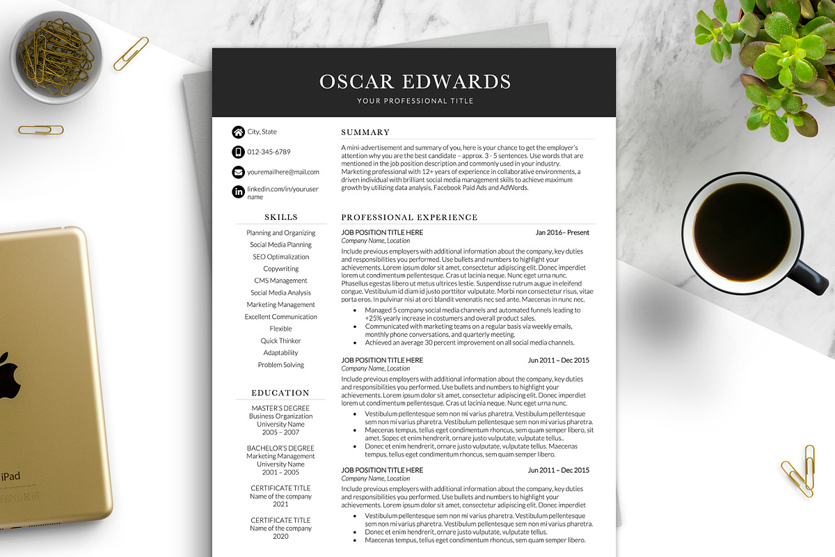 Modern Simple CV Resume Word, a Resume Template by BestResumes.Co (Photo 1 of 7)